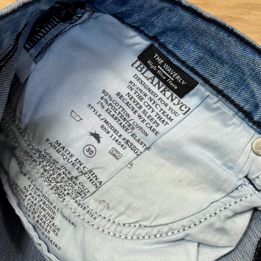 Blank NYC The Waverly High-Rise Flare Jeans Colorblock Denim - Picture 4 of 7
